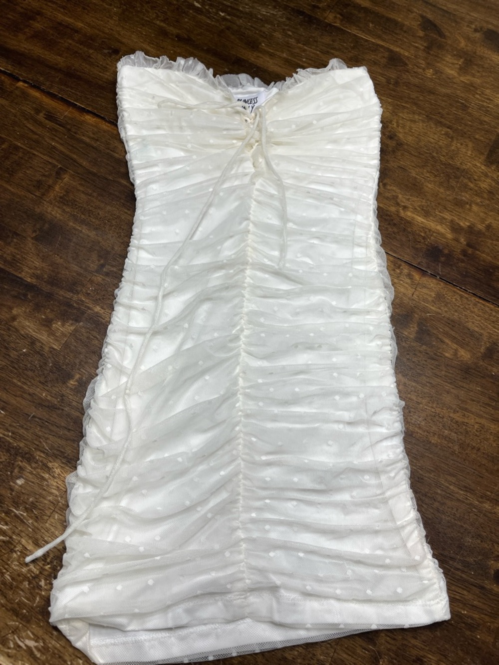Princess Polly White Ruching Mini Dress